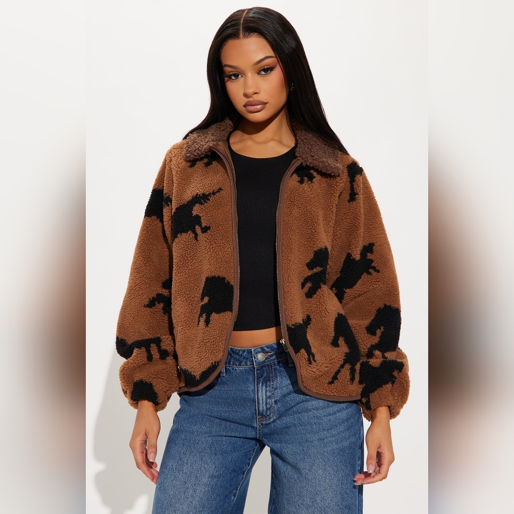 FashionNova "Running Wild Sherpa Jacket"